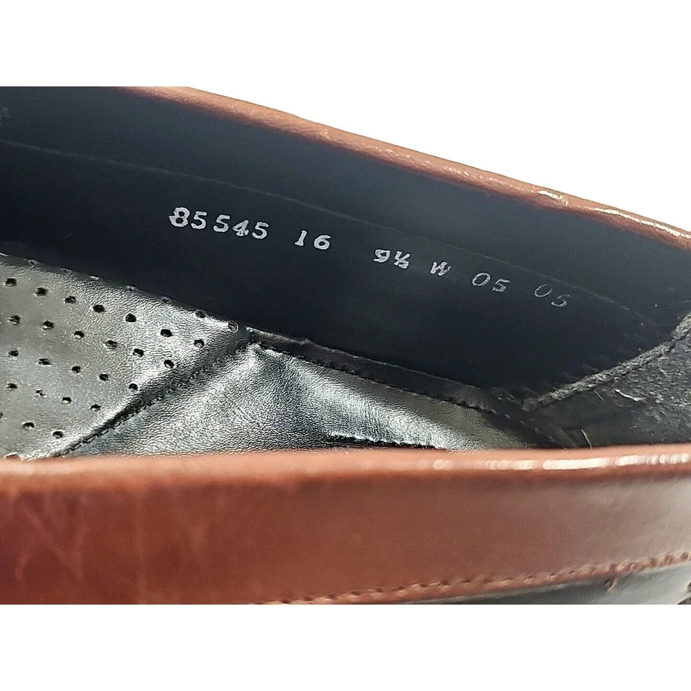 Nunn Bush Black/Brown Genuine Leather Upper Loafers Men's Shoes 9.5 W Slip on.